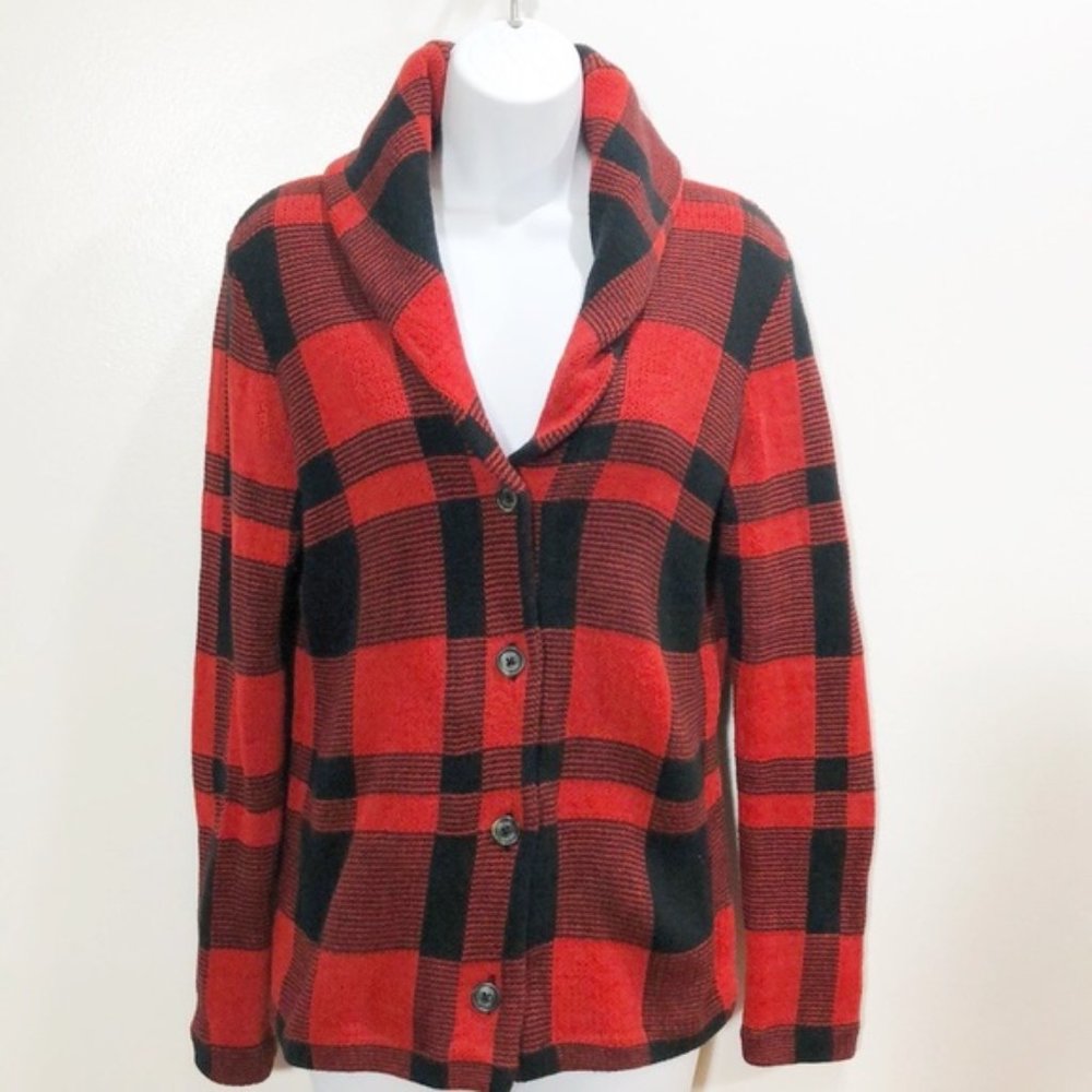 🌸CHAPS Buffalo Plaid Cardigan Sweater
